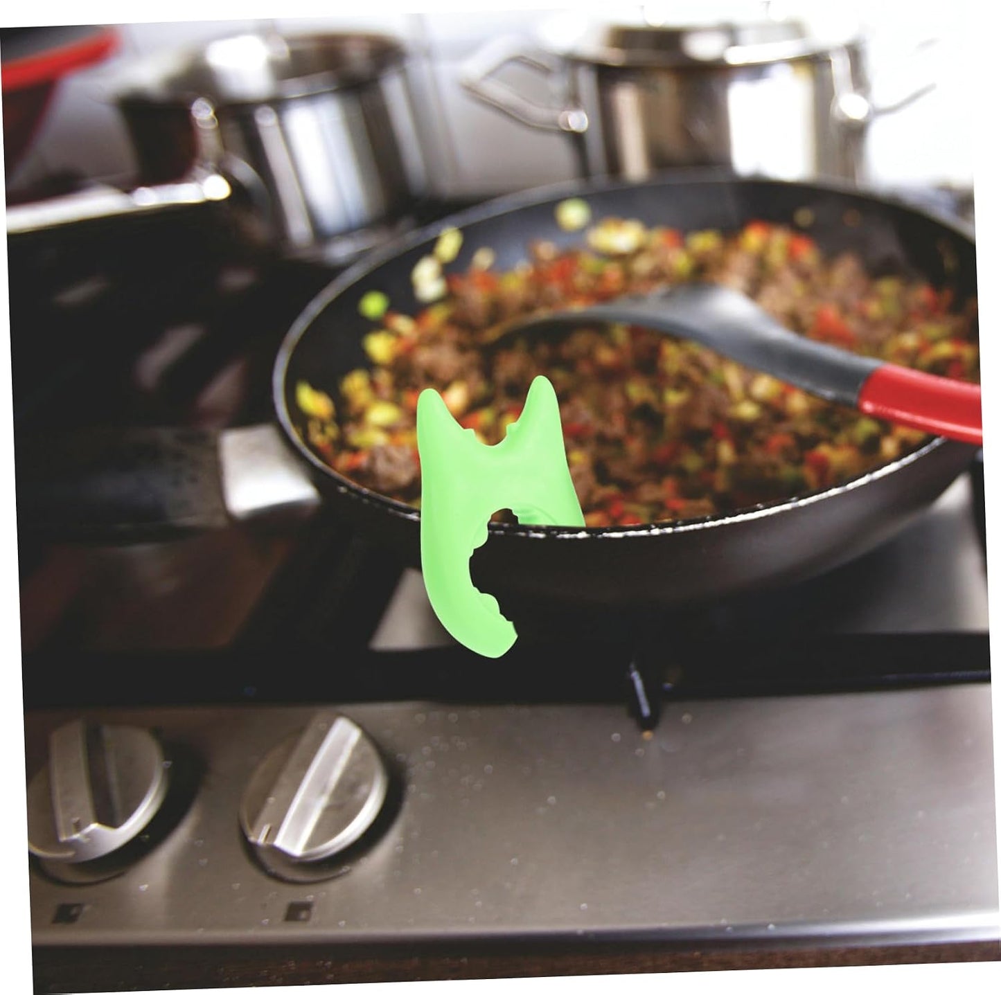 PRETYZOOM 6pcs Silicone Pot Clip Lid Spill Lifters Cute Steam Release Boil Stoppers Spoon Rest for Kitchen Counter Overflow Prevention Easy Installation