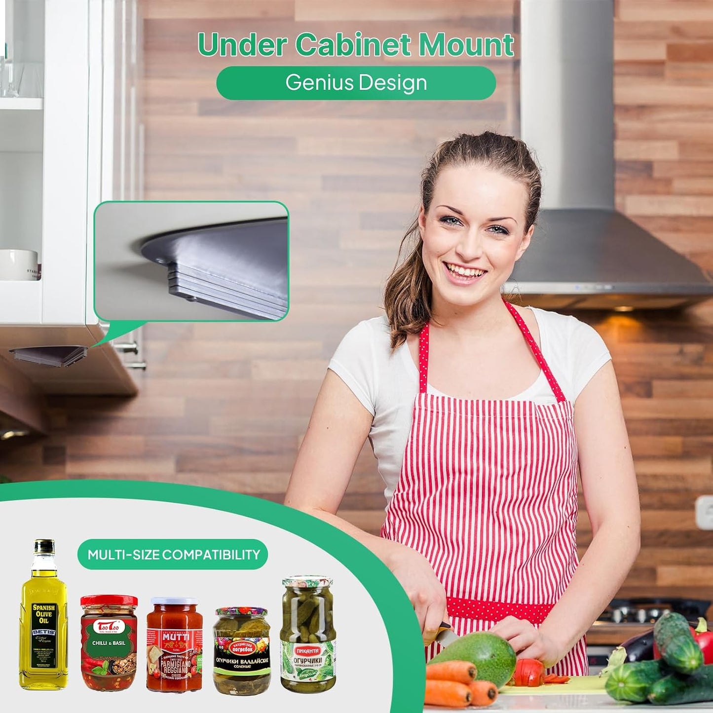 Upgraded Stainless Steel Under Cabinet Jar Opener for Seniors, Under Cabinet Jar Openers for Weak Hands, Jar Lid & Bottle Cap Opener Tool, Under Counter Can Opener, One Handed Jar opener