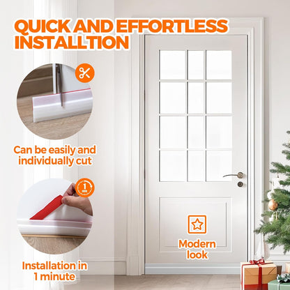 Holikme Door Draft Stopper 41inch Weather Stripping Door Seal Sweep | Under Door Draft Insulator Strong Adhesive Silicone Garage Window Strip Blocker Cold Air & Noise, Easy Install Save Energy