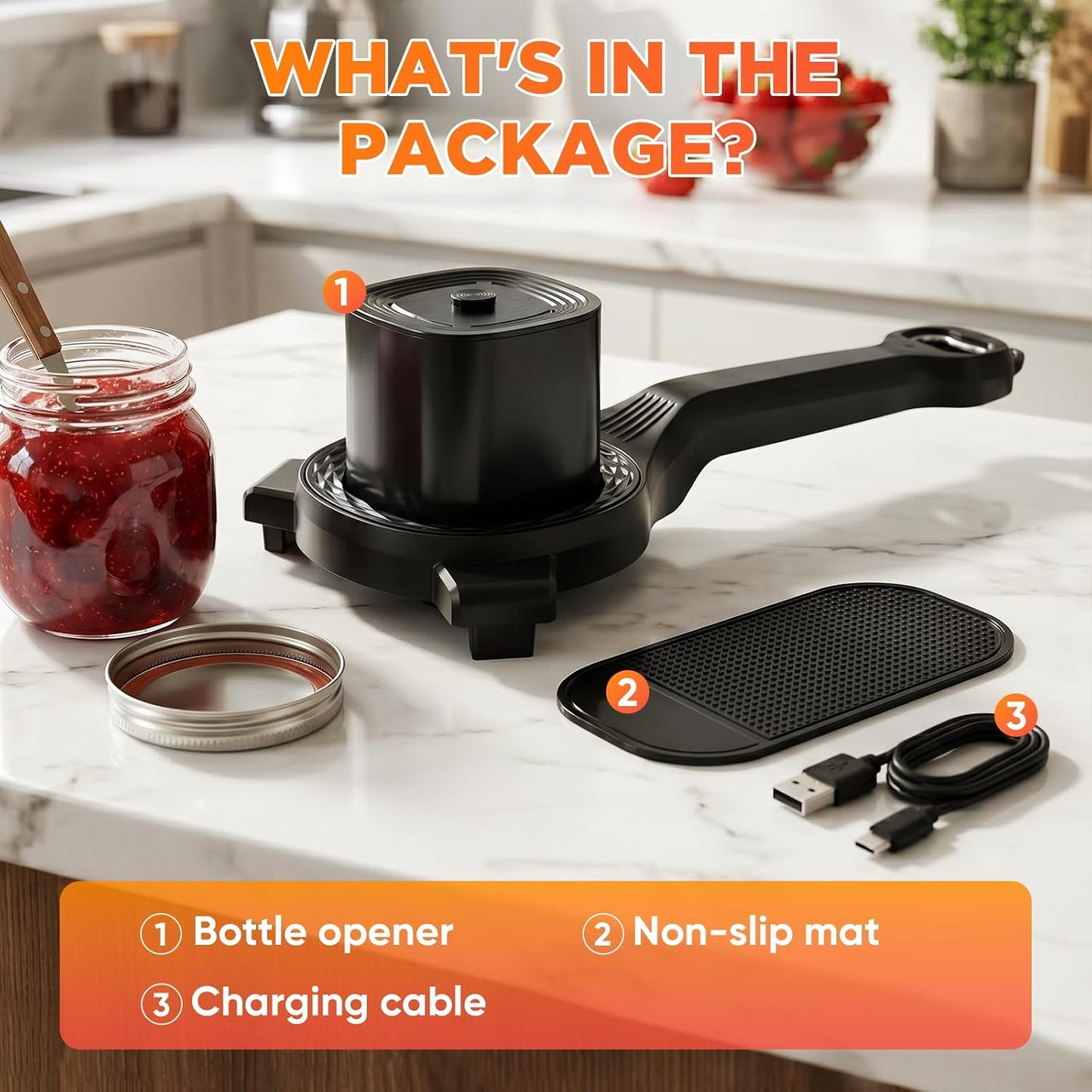 Stillstorm Electric Jar Opener, Bottle Opener whith Automatic locking | Jar opener with Gripper Pad, Multifunctional for Seniors &Weak Hands & Kids, Gift for Mother