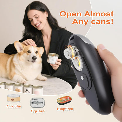 NOTUSIUY Rechargeable Auto Electric Can Opener, Hands-Free Smooth Edge, One-Touch Safe Opener for Seniors, Ideal Kitchen Gift