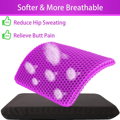 Gel Seat Cushion for Long Sitting, Gel Chair Cushion (Large & Thick)