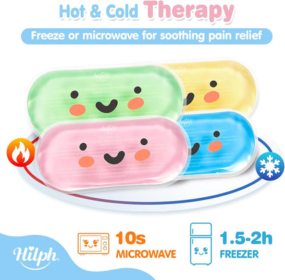 Hilph Kids Ice Packs for Boo Boos, 4 Gel Ice Packs for Injuries Reusable