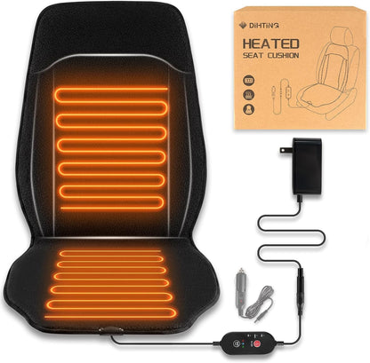 Heated Seat Cover with Fast Heat Warmer, 3-Level Winter Office Heating Pad | Large Winter Seat Cushion Heating Pad for Winter Home Office for Pain Relief, 3 Models Setting, Black