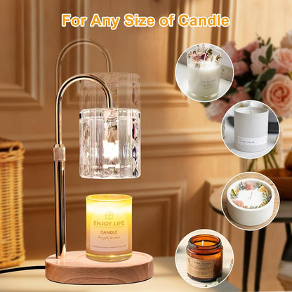 Candle Warmer Lamp with Timer & Dimmer, Birthday Gifts for Women Mom, 4-Level Dimmable Flower Heat Lamp for Jar Candles, Adjustable Height, House Warming Gifts, Home Decor (Purple