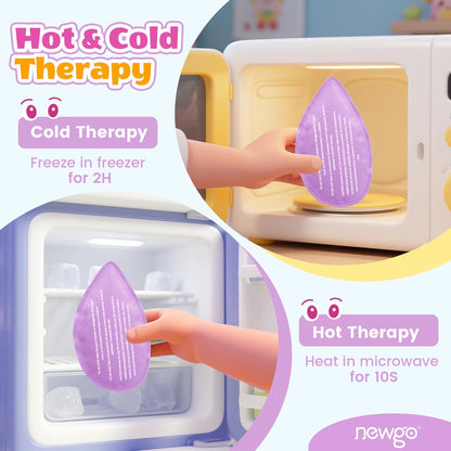 NEWGO Kids Tonsil Recovery Ice Pack, 4 Reusable Gel Packs, Green