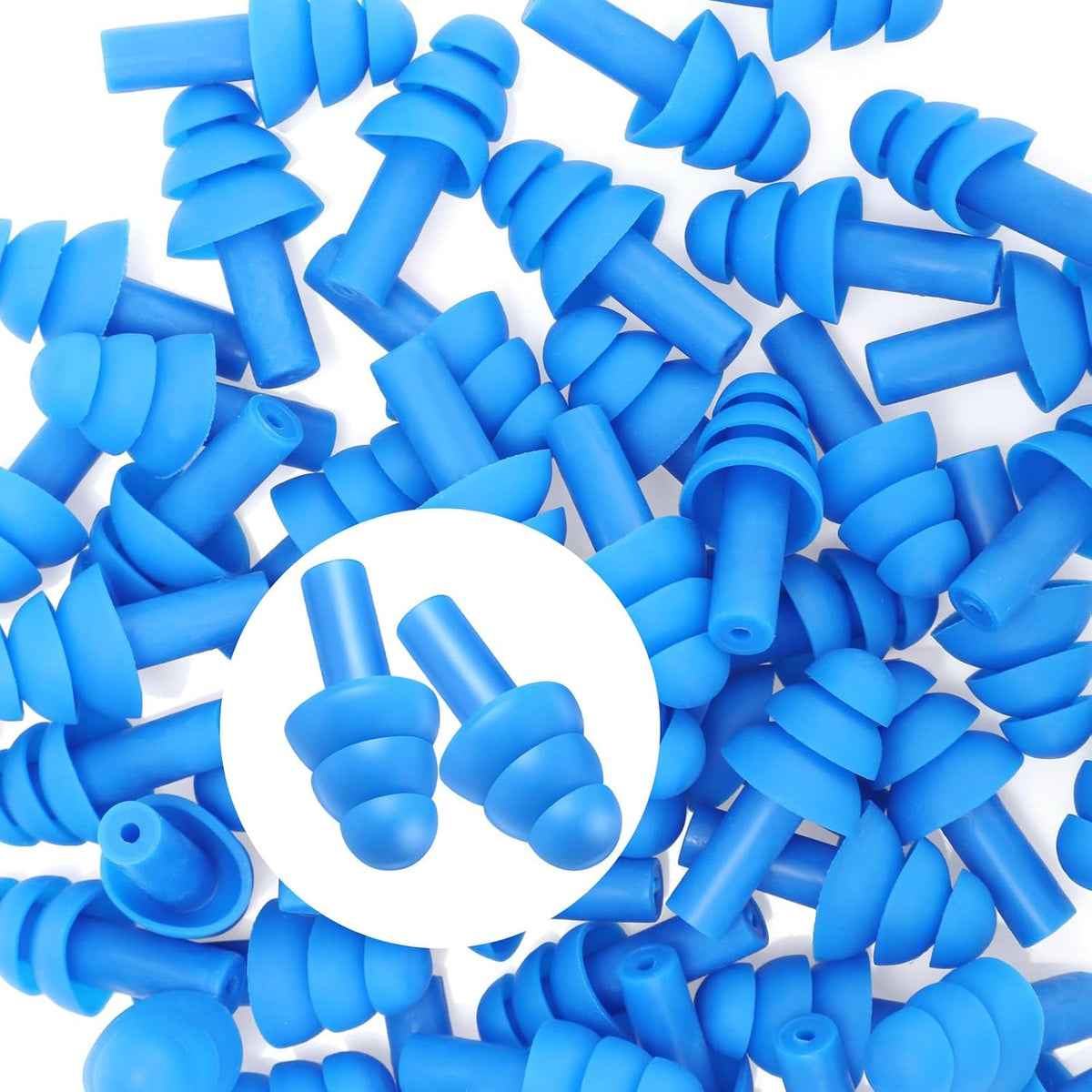 TrelaCo 200 Pairs Ear Plugs Bulk, Reusable Silicone Ear Plugs, Black