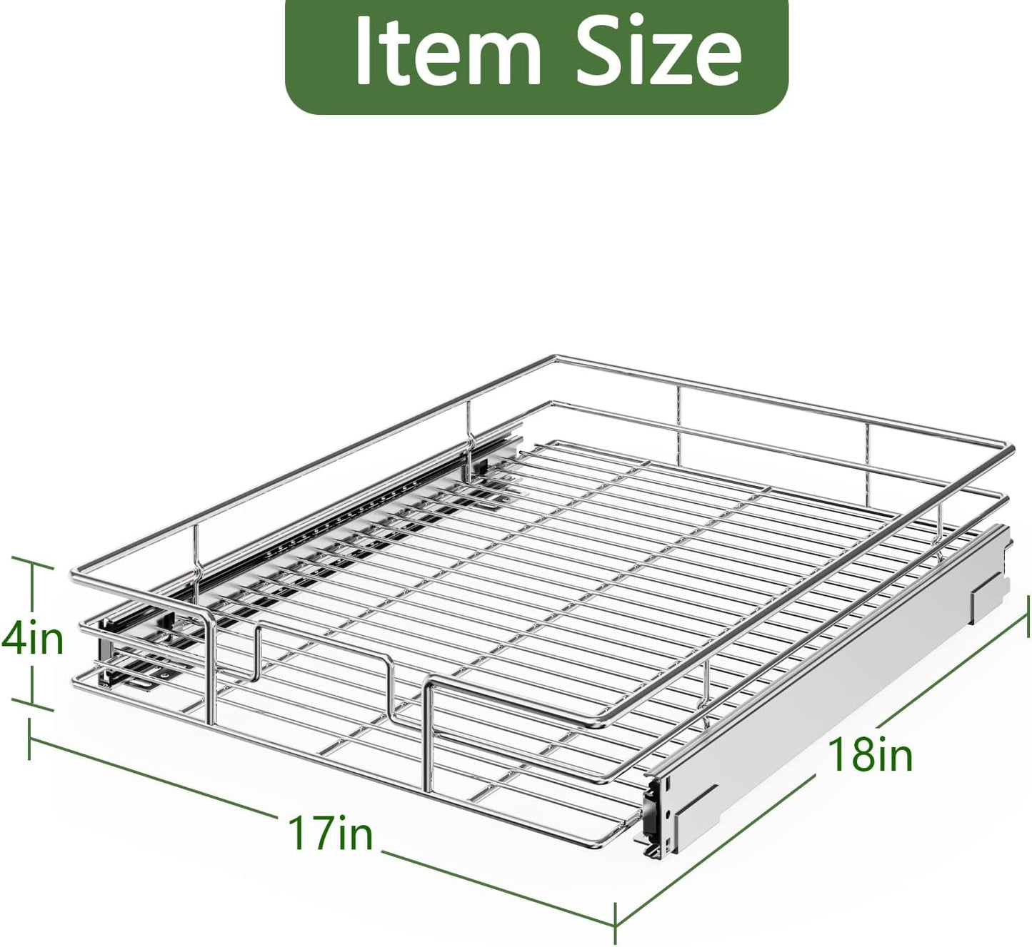 LOVMOR 2 Tier Individual Pull Out Cabinet Organizer 11" W x 18" D, Slide Out Kitchen Cabinet Storage Sliding Shelves