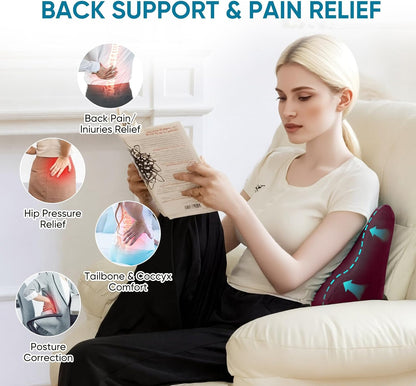 Lumbar Support Pillow for Recliner and Couch, Ergonomic Back Support Pillow | Dual-Layer Memory Foam, Soft Velvet Cover, Lower Back Pain Relief, Back Cushions for Recliner, Sofa & Gaming Chair