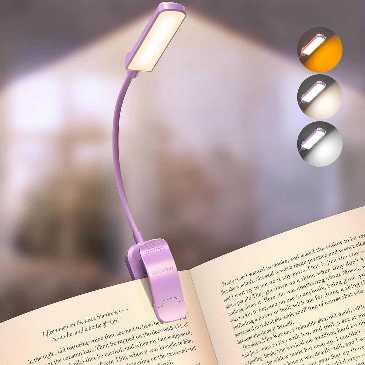 Glocusent 13 LED Book Lights for Reading at Night, Gifts for Book Lovers