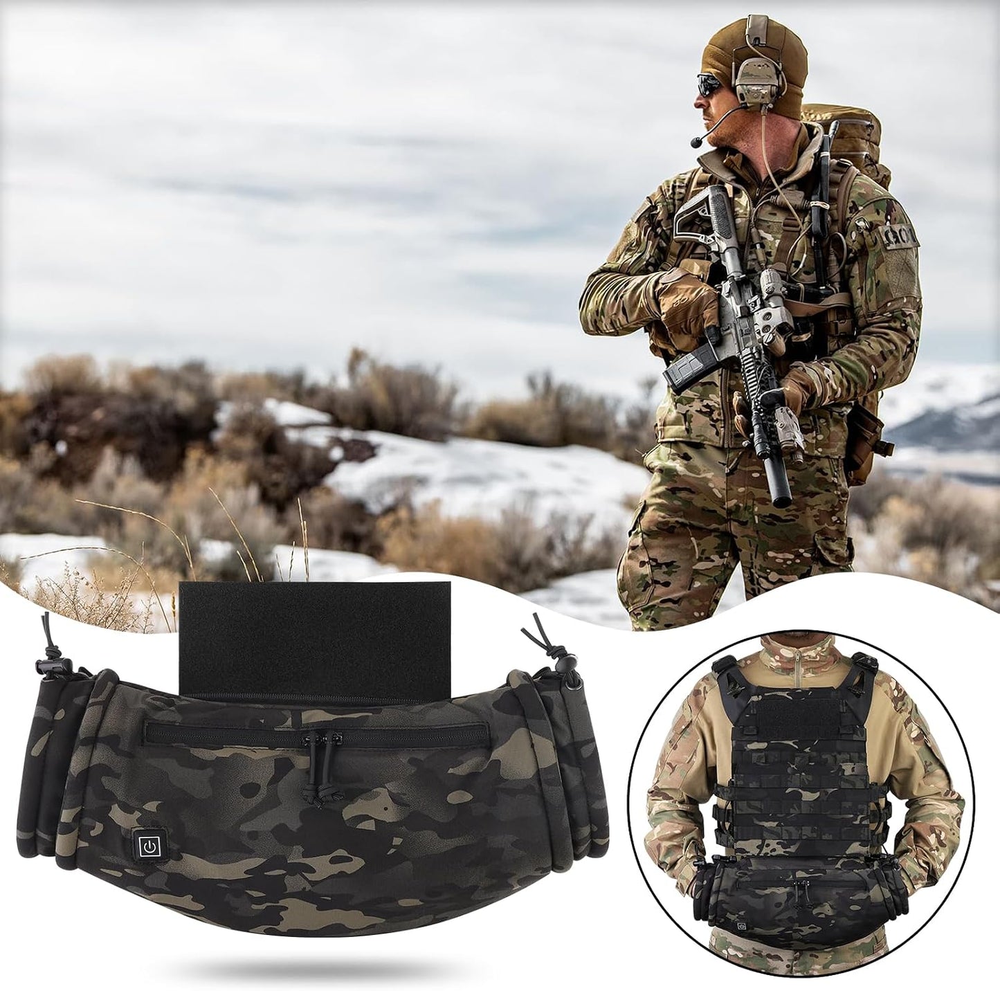 Tactical Hand Warmer,Portable Drop Hanger Waist Handwarmer Pouch for Hunting Golf Camping Fishing, Hiking, Football Winter Outdoor Field Survival.