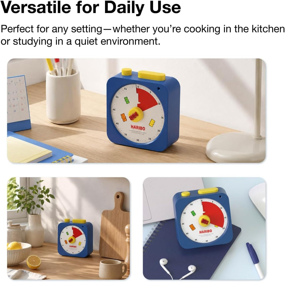HARIBO Visual Timer for Kids, 60-Minute Silent Countdown Timer for ADHD