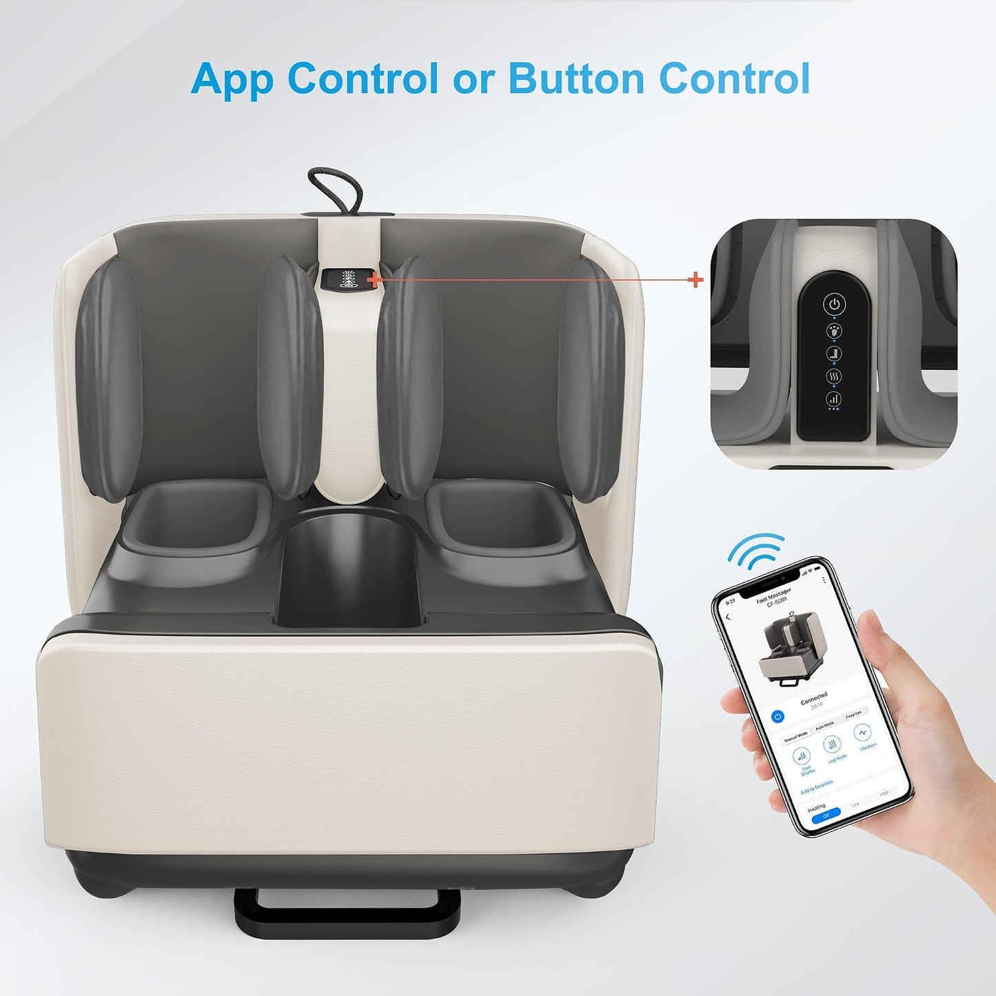 COMFIER 2 in 1 FSA Foot Massager Machine, HSA Shiatsu Foot and Calf Massager with Heat,Kneading,Vibration,Compression Massagers for Feet Health,Ankle & Leg Tired, Plantar Fasclitis,Gift for Men Women