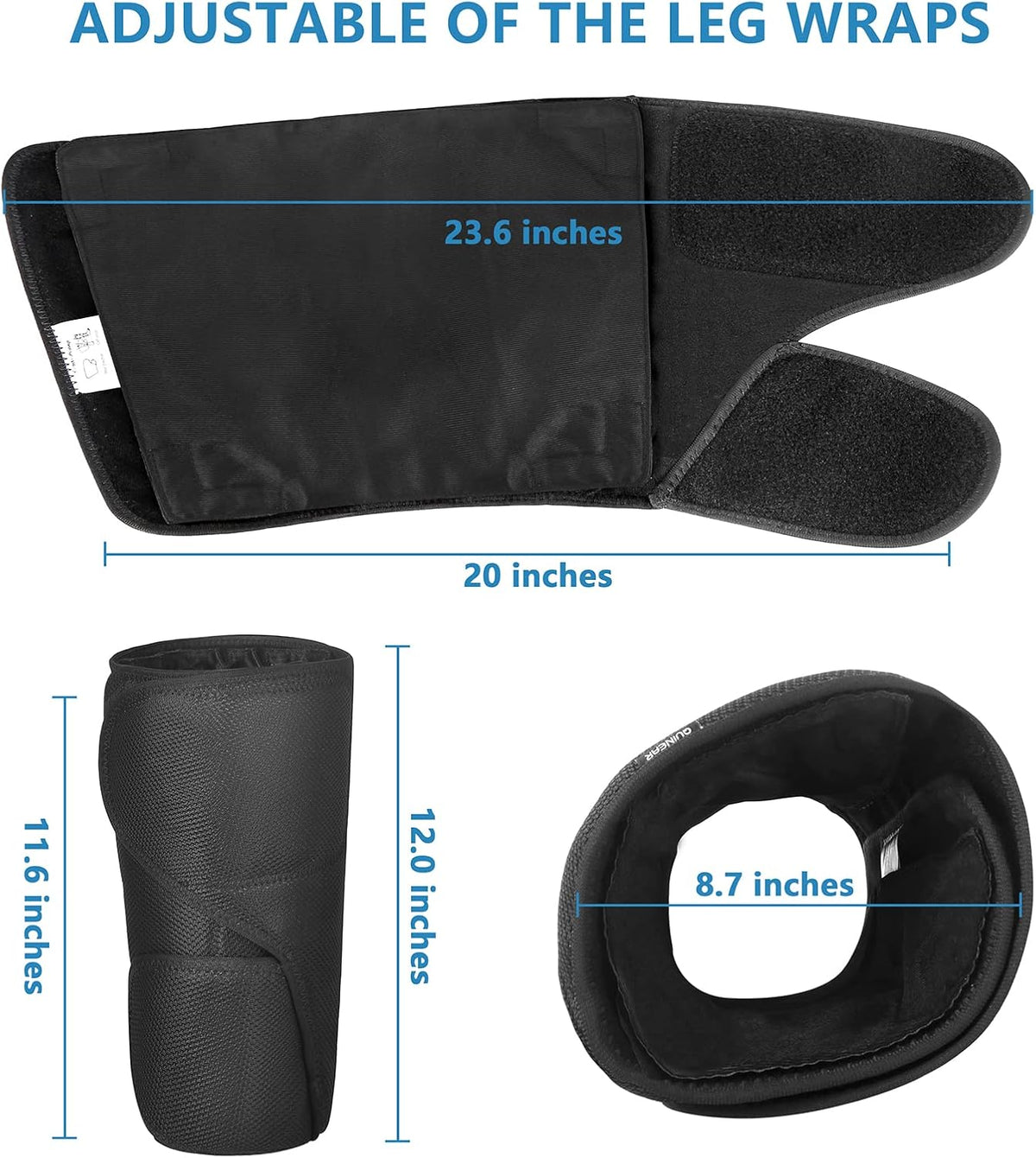 QUINEAR Leg Massager with Heat and Compression, Air Pressure Calf Massager with 2 Heating 3 Intensities, Sequential Compression Device for Circulation and Pain Relief,Ideal Gift