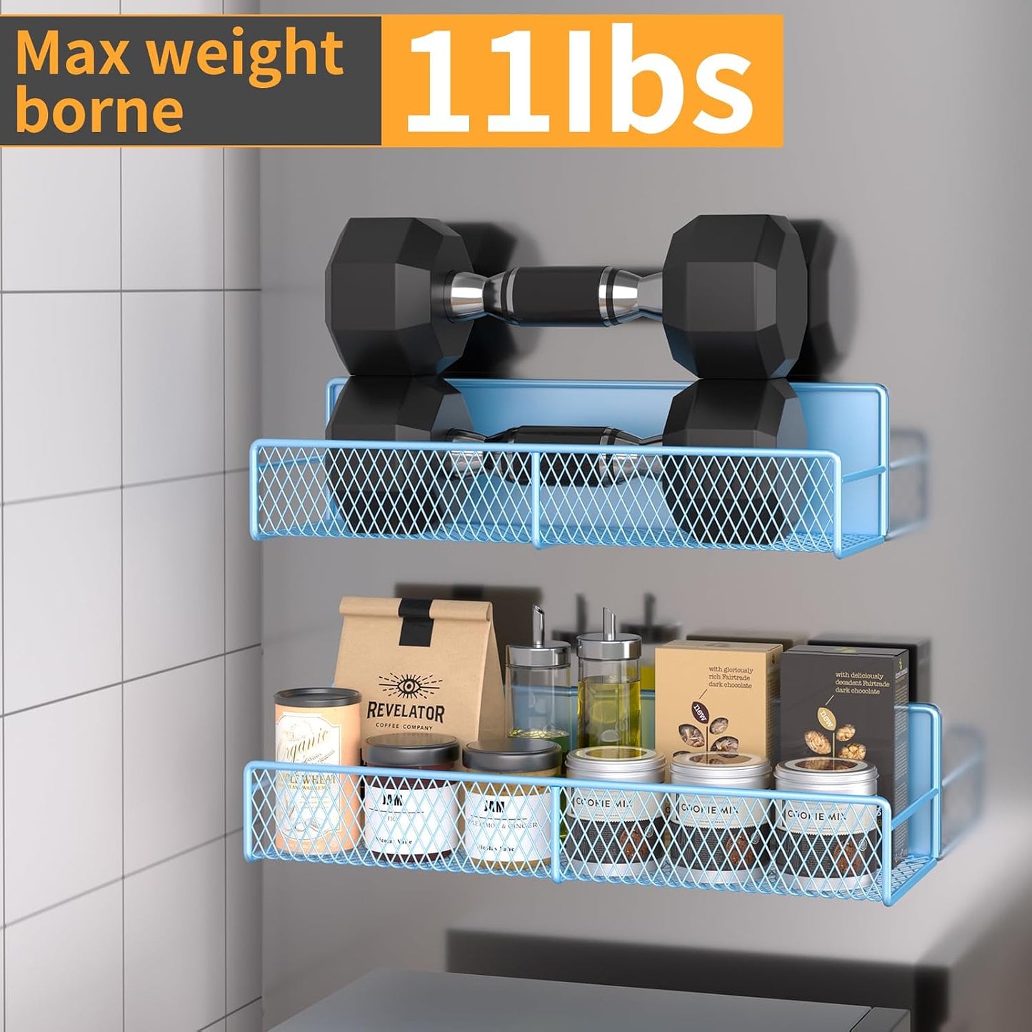 4 Pack Magnetic Shelves for Washing Machine, Heavy-Duty Magnetic Laundry Organizer with Hooks, Washing Machine Shelf for Refrigerator, Metal Storage Baskets, Closet & Laundry Room Organization(Black)