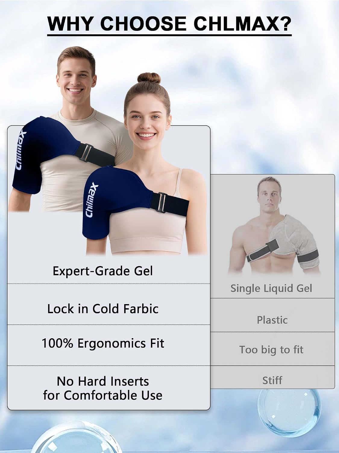 Shoulder Ice Pack for Rotator Cuff & Arm Cold Therapy Wrap,Reusable Hot Cooling Gel Brace Compression Sleeve for Pain Relief, Injuries Post-Surgery Recovery,Men & Women Gift (XLarge-Black)