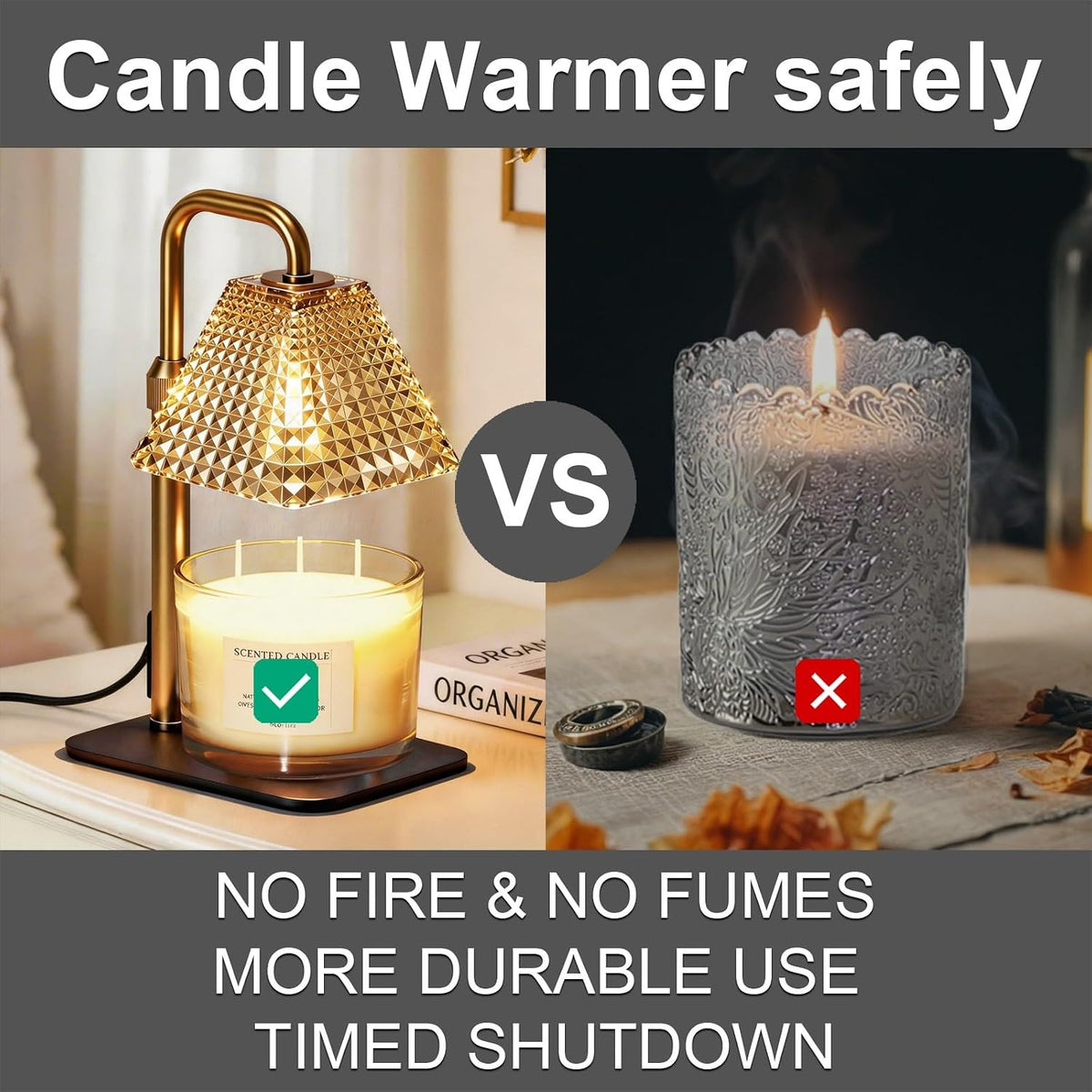Candle Warmer Lamp with Timer Dimmer Adjustable Height,Electric Dimmable Wax Warmer for Scented Jar Candles,Mom Birthday Gifts for Women,House Warming Gifts New Home Bedroom Decor,Black