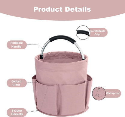 17L Cleaning Caddy with Handle, Cleaning Supplies Organizer, Foldable Storage Basket, Cleaning Supply Caddy, Portable Multi Cleaning Bucket Bag for Home, Garden (Blue)