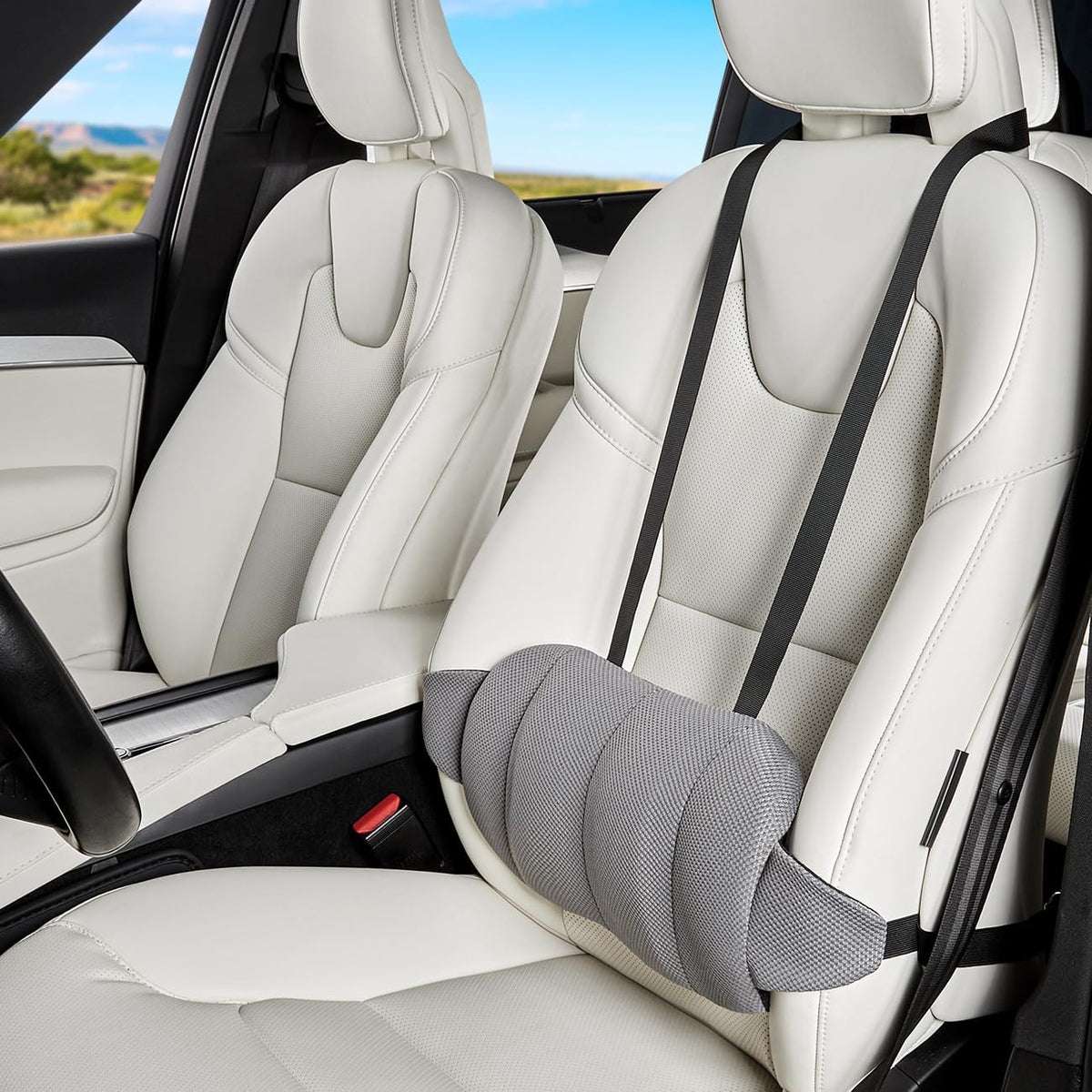 Lumbar Support Pillow for Car,Adjustable Back Support for Car Seat