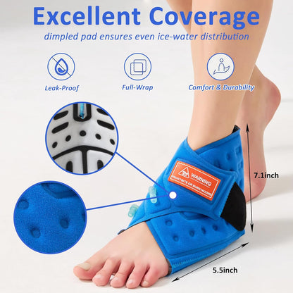 Ankle Foot Ice Pack Wrap for Cold Therapy Machine, Replacement Pad Only for Cryotherapy Unit, Cold Water Therapy for Plantar Fasciitis Relief, Post-Surgery & Injury Recovery - Universal Connector