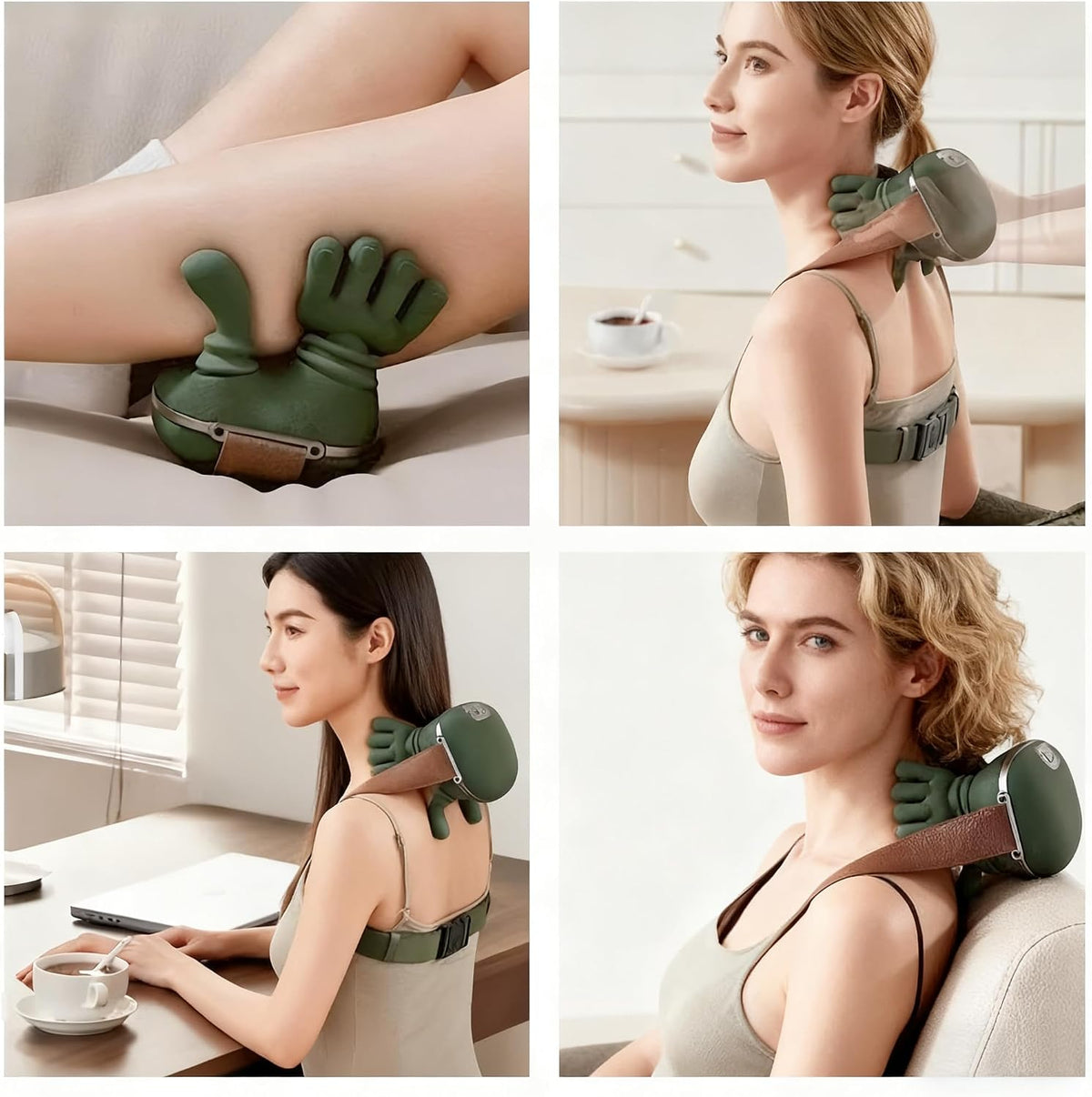 Shoulder and Neck Massager, Bionic Heated Massager, Neck Massager with Fingers, 4D Kneading Massage, Simulates a Real Palm Massage for Comfort, Relax Muscle Tension