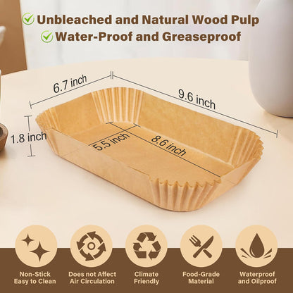 200pcs Air Fryer Liners Disposable, Air Fryer Liners, 8.7" Square Parchment Disposable Paper Liner for Air Fryer, Parchment Paper, Baking, Roasting and Microwave