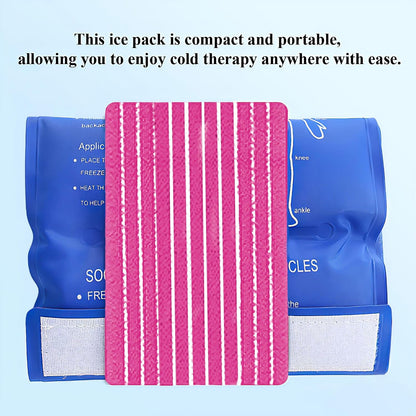 4-Pack Ice Pack Strap,Stretchable- 35.5"x3" Adjustable Hook and Loop Elastic Holder & Resuable Extender Belt for Secure Ice Pack Wrap, Blue