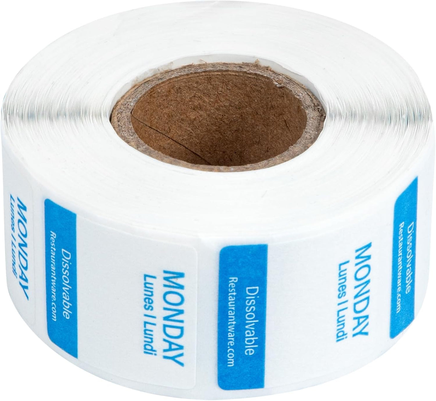 Restaurantware RW Smart 1 Inch x 1 Inch Food Rotation Labels 500 Dissolvable Food Safety Labels - Premium Trilingual Orange Paper Day Of The Week Labels For Food Storage Or Prep Saturday