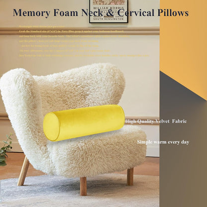 Tinbolunce Memory Foam Roll Pillow for Knee/Leg/Neck - Full Moon Bolster/Round Cylinder Pillow for Sleeping on Side or Back - Removable Cooling Cover Length 18" x 6" Diameter (Chocolate Brown)