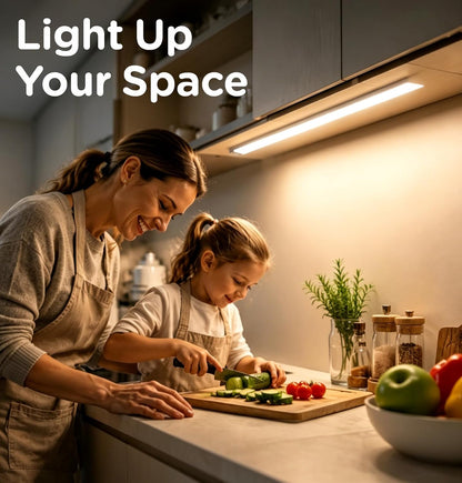Under Cabinet Lighting Plug in, AC120V 3CCT 3000/4000/5000K Motion Sensor Light Indoor with Timer, Super Bright Linkable LED Counter Light for Kitchen, Closet, White 12 Inch, 1Pack