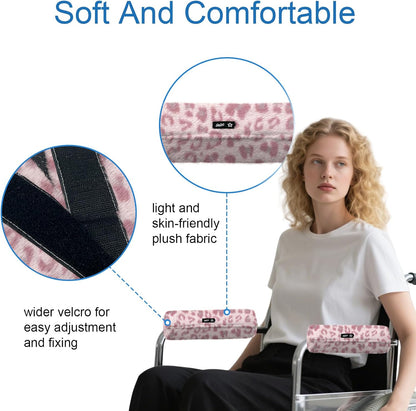 Wheelchair Armrest Pads Covers Fuzzy Desk Chair Arm Pads Soft | Wheelchair Accessories,Washable Covers,Adult Potty Chair Arm Covers, Fits Wheelchairs & Computer &Transport & Office Chairs