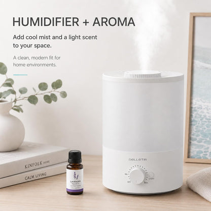 3.5L Ultrasonic Cool Mist Humidifier, Quiet Top Fill Humidifier with Auto Shut-Off, Adjustable Mist Output for Bedroom, Baby Room, Plants, and Large Rooms