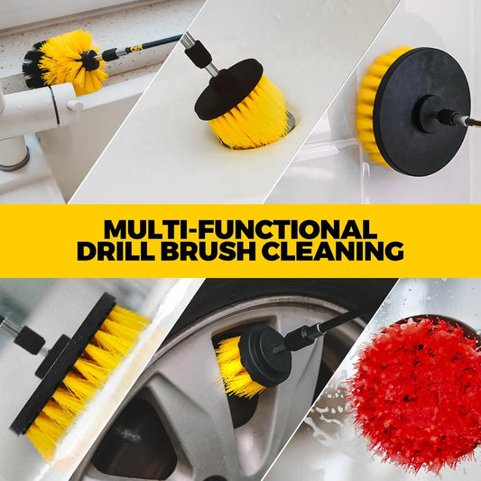 Holikme 22Pack Drill Brush Attachments Set,Scrub Pads & Sponge, Buffing Pads,Power Scrubber Brush,Car Polishing Pad Kit,Wax Applicator Pad,Car Cleaning Kit,Masonry Brushes,Cleaning Supplies | Buffing Sponges, Nylon Grout Tools, Microfiber Wax Pads, Tile
