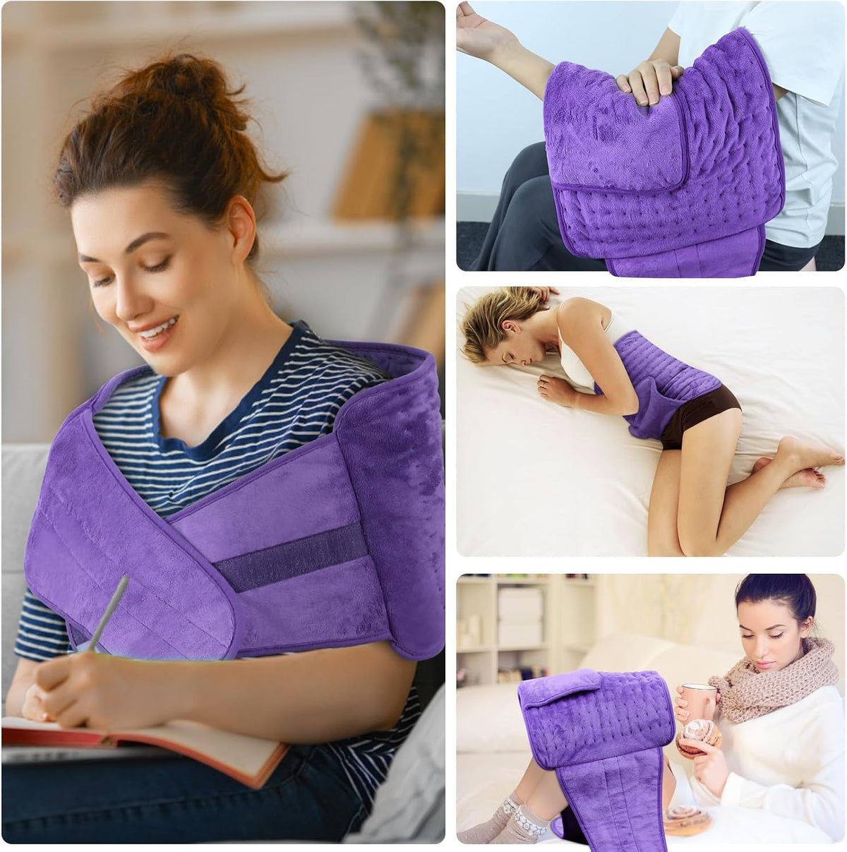 COCOBELA Heating Pad Period Cramps, 12x24 Pad+20" Belt, Purple, Women Gift