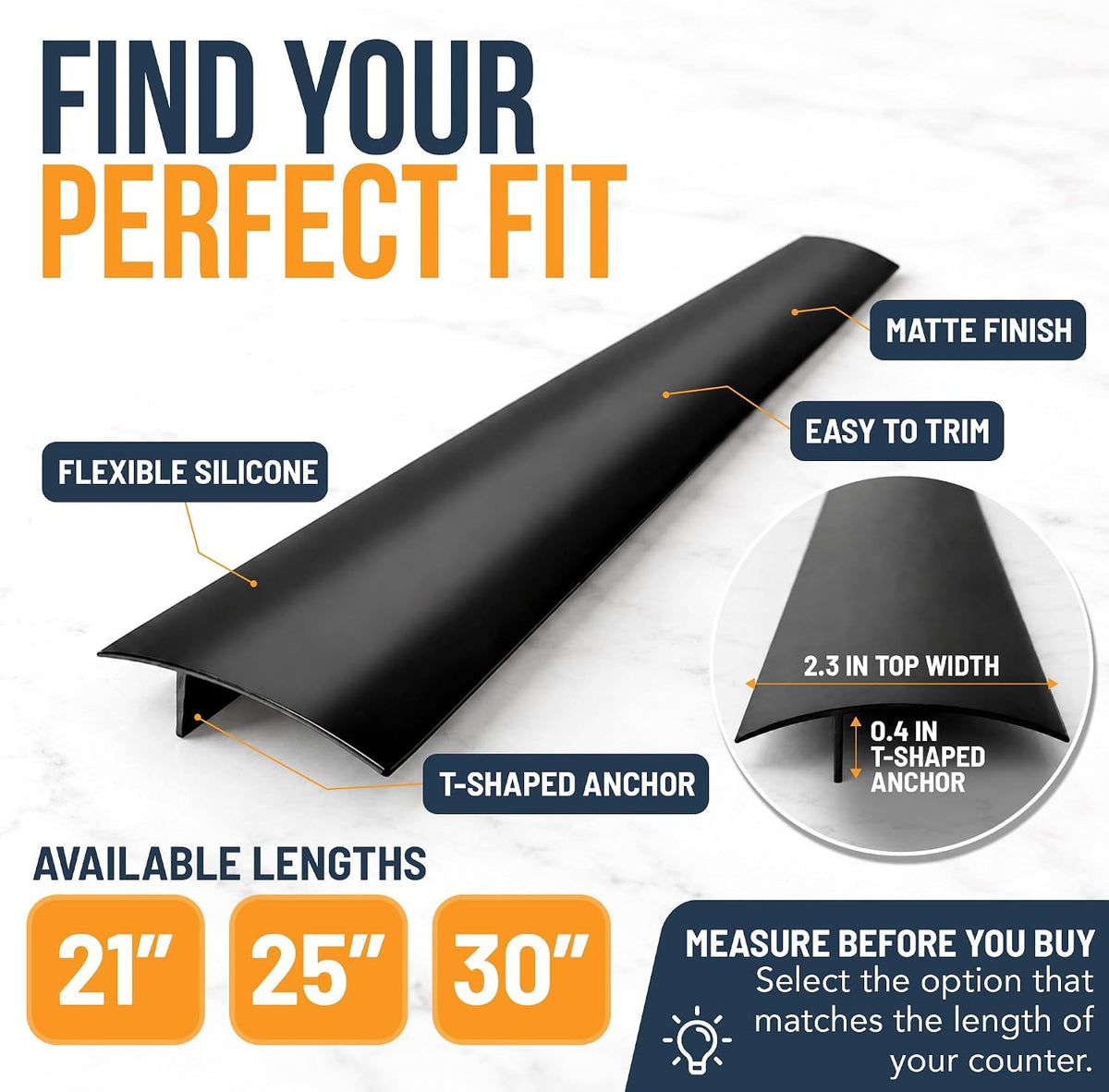 Linda’s Essentials Silicone Stove Gap Covers (2 Pack), Heat Resistant Oven Gap Filler Seals Spaces Between Stovetop and Counter, Easy to Clean Stove Side Guard (25 Inches, Clear)