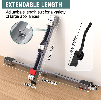 Appliance Roller Heavy Duty Extendable Furniture Slider Stand up to 1300LBS | Appliance Sliders With Anti-Slip With Lifter Lever Tool Easily Move Washer Dryer Machines Refrigerators Base Stand