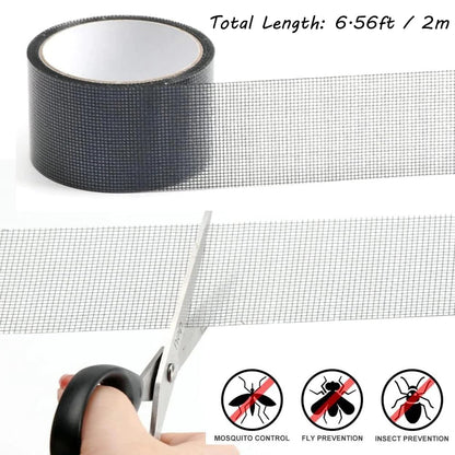 Window Screen Repair Tape Mesh Pacth Tape Strong Adhesive Waterproof 2in x 6.56ft for Windows Door