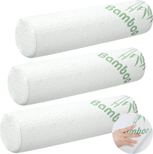 Memory Foam Roll Pillow Neck Bolster Cylinder Pillow, 18 x 4 Inch