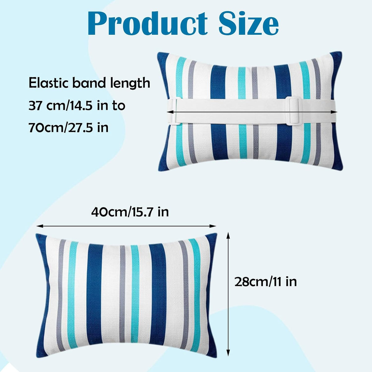 Chaise Lounge Head Pillow Oudoor Patio Pillow with Elastic Strap