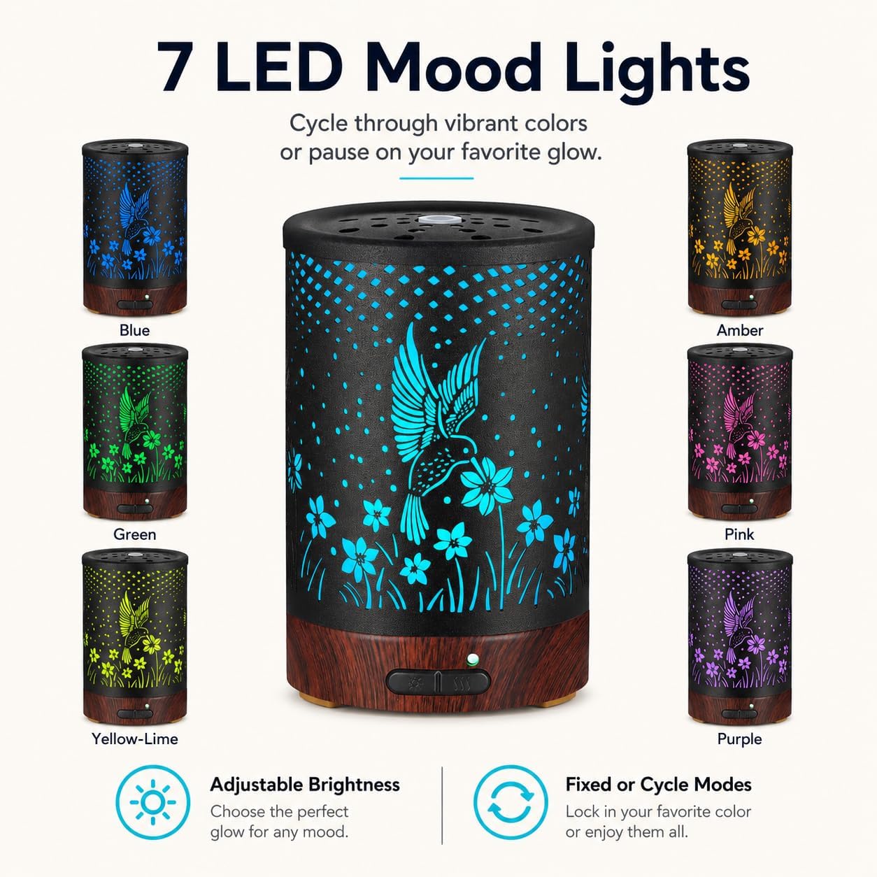 Tree Essential Oils Diffuser for Home 150ML Aromatherapy Diffuser | Birthday Gifts for Women mom,Metal Cool Mist Humidifier with 7 Colors Lights Waterless Auto Off Air Diffusers