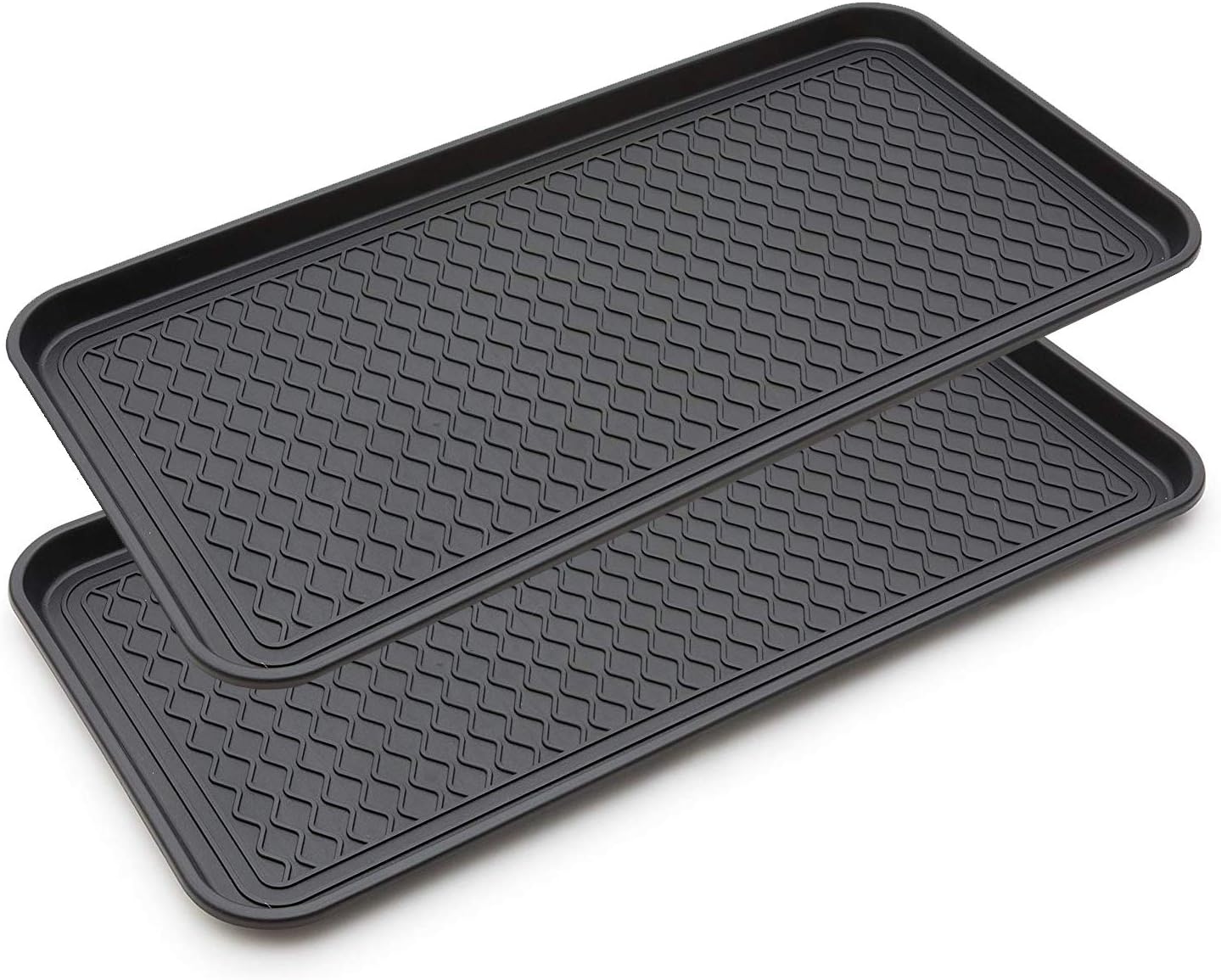 Large Multifunctional Boot Tray 2 Pack Boot Mat Washable Indoor or Outdoor Tray Mat Doormats for Shoes Boots Plants Pots Paint Tins Pet Bowls Car Storage, 30 x 15 x 1.2 Inches
