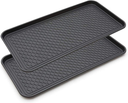 Large Multifunctional Boot Tray 2 Pack Boot Mat Washable Indoor or Outdoor Tray Mat Doormats for Shoes Boots Plants Pots Paint Tins Pet Bowls Car Storage, 30 x 15 x 1.2 Inches