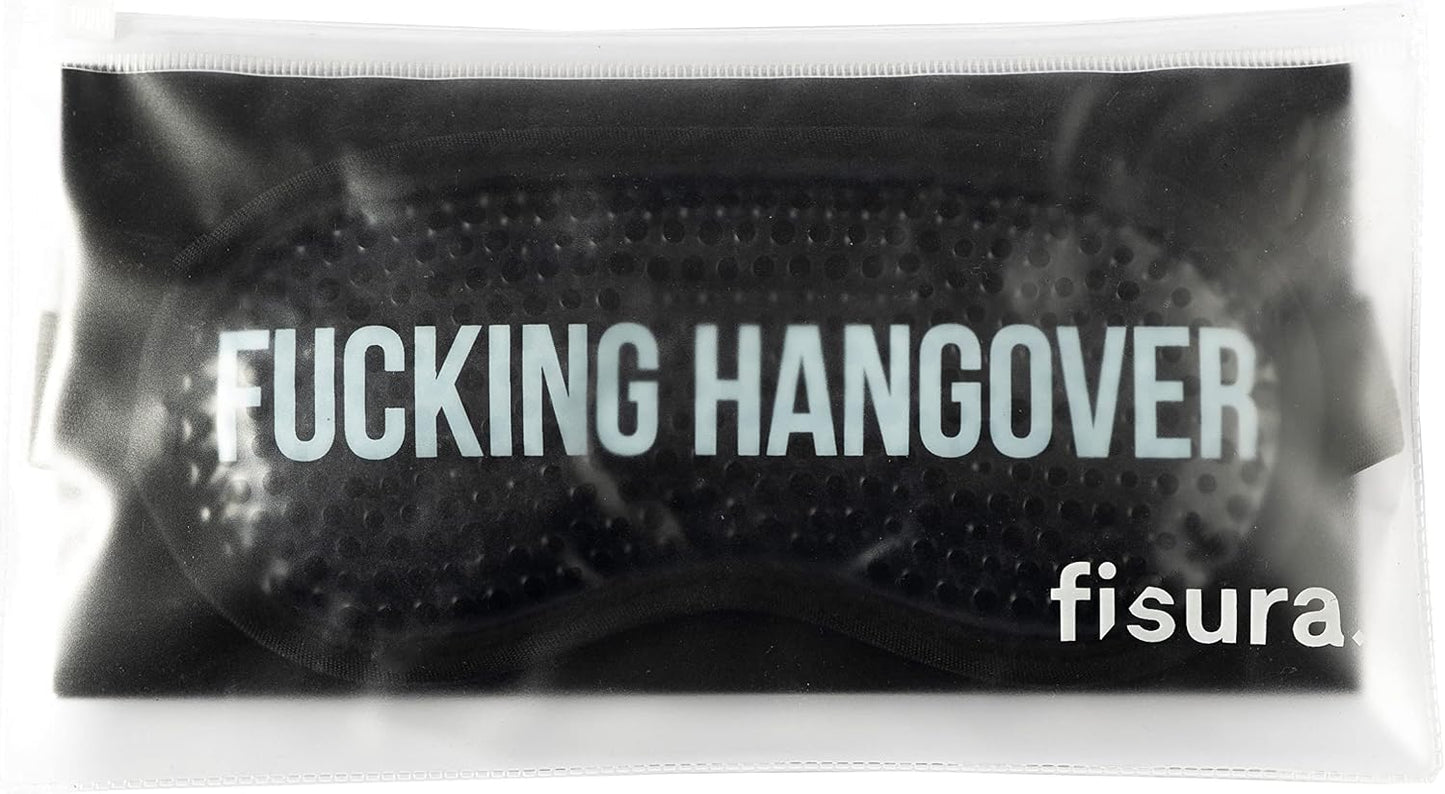 Fisura - Black Cooling Gel Eye Mask for Migraine Relief – Reusable Cold Eye Mask for Puffy Eyes & Dark Circles, Hot & Cold Therapy for Headache & Sinus Pain with Storage Pouch, 7.28 x 3.54 in
