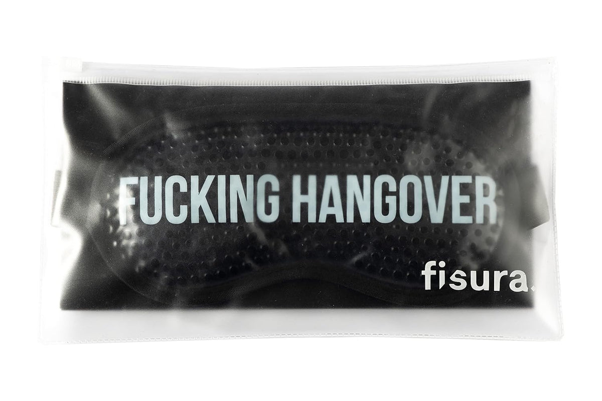 Fisura - Black Cooling Gel Eye Mask for Migraine Relief – Reusable Cold Eye Mask for Puffy Eyes & Dark Circles, Hot & Cold Therapy for Headache & Sinus Pain with Storage Pouch, 7.28 x 3.54 in