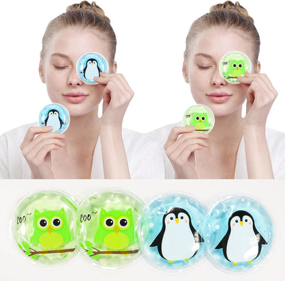 4PCS Gel Eye Ice Pack Set Reusable, Cold and Hot Compress for Eyes, Ice Pack for Eyes, Cooling Eye Pads for Eye Strain, Swelling, Redness, Dark Circles, Puffy Eyes, and Eye Recovery Surgery.