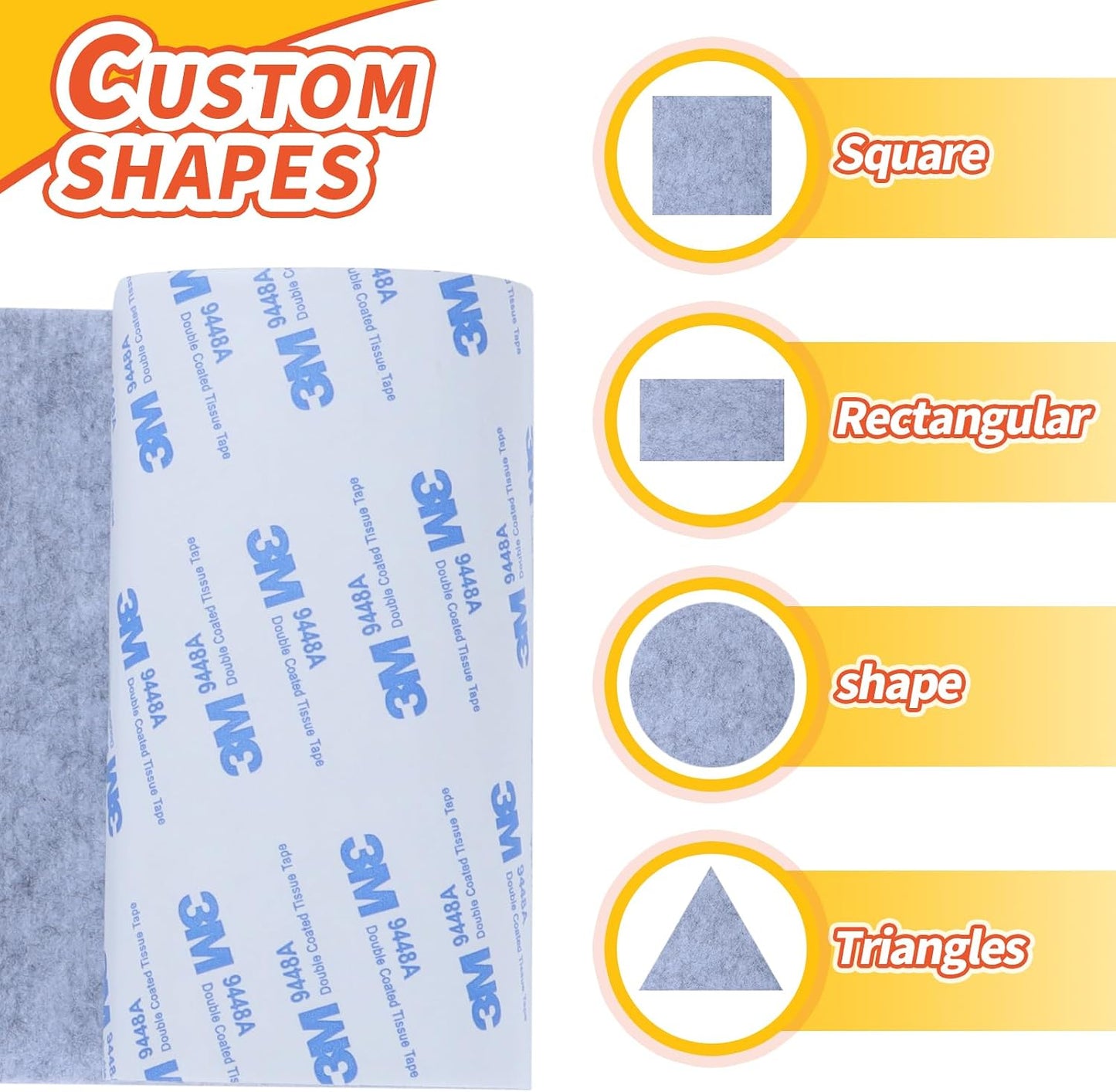 Felt Furniture Pads, 40 x 5 x 0.12 Inch Felt Strips | Non Slip Self Adhesive Cuttable Heavy Duty Felt Tape for Protecting Hardwood Floors Chair Wall Protector, Black