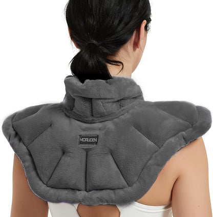MORLIDEN Neck Heating Pad Microwavable for Shoulders, Warmer Wrap Microwave Heating Pad for Neck and Shoulders for Pain Relief (Navy Blue)
