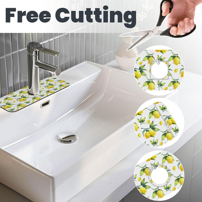 Abstract Flower Blooming Floral Watercolor Kitchen Sink Splash Guard Faucet Mat Super Absorbent Fast Drying Mat Sink Gadgets-Fast Drying Pad Sink Mat For Kitchen Bathroom (15" X 5.5" )