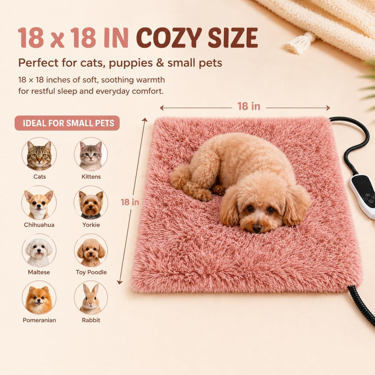 GOLOPET Cat Heating Pad with Normally Open Function，UL Dual Certification