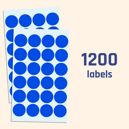 600 Pack, 1" Round Colored Dot Stickers Labels - 6 Colors